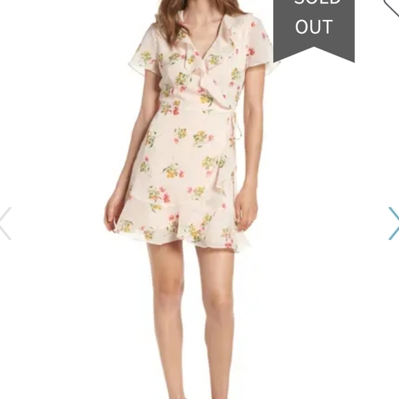 Lush Blousy Ruffle lightweight chiffon wrap dress - Picture 12 of 14